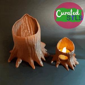 Hollow Stump Container – Pen Holder – Tealight Holder – Print-in-place – support free