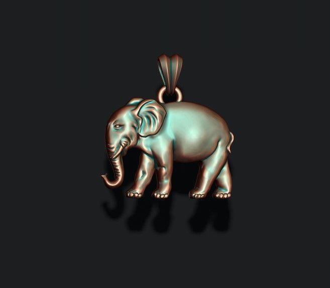 Elephant pendant basrelief