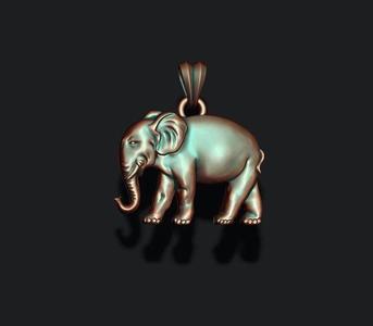 Elephant pendant basrelief