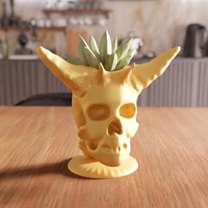 3D Demon Skull Vase STL File – Unique Skull Decor, Demon Horn Vase, 3D Print File, Gothic Home Decor, Gift Idea, 3D Printing