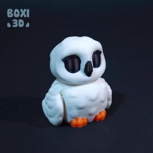 SNOWY OWL- FLEXI – ARTICULATED – CUTE-PRINT IN PLACE