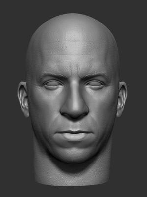 Vin Diesel onesixth scale Headsculpt for 3d print