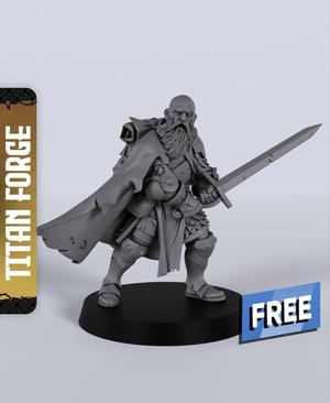 Human Male Paladin Sword – With Free Dragon  – 5e DnD Inspired for RPG and Wargamers