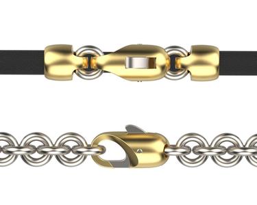 Cylindrical Bracelet or Chain  Lobster Clasp