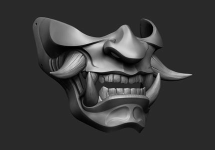Traditional Japanese Hannya Half Mask Oni Half Mask Samurai Mask
