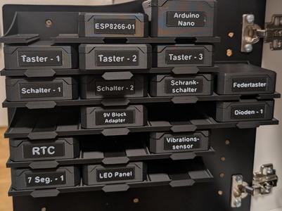 Wall-mounted Folding Box for Small Parts by Nick Johnson