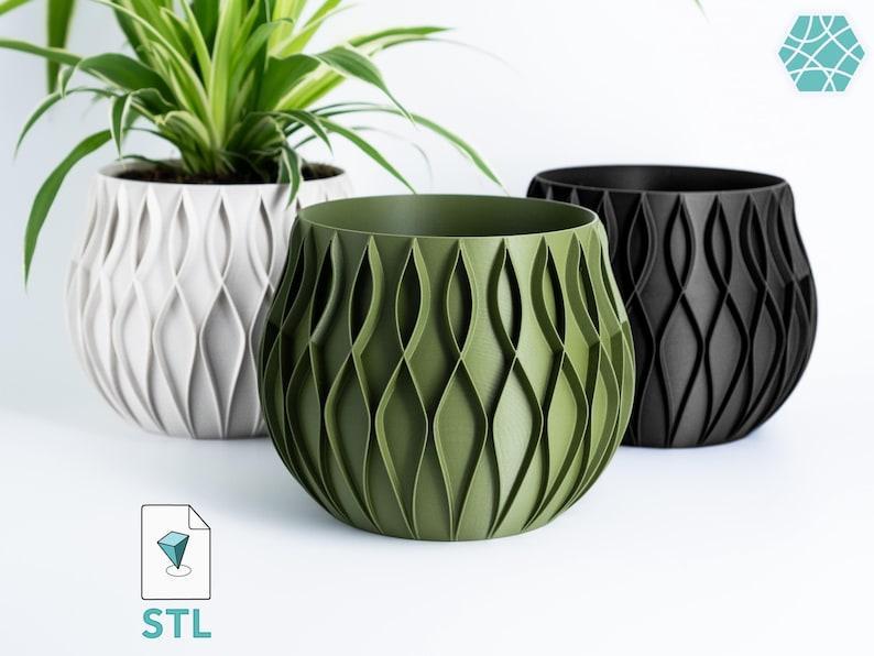 Plant Pot STL With Hidden Box 3D Print File | Planter Model “Bellaria” | Hidden Push-Lock-Push-Release Safe | Instant Download