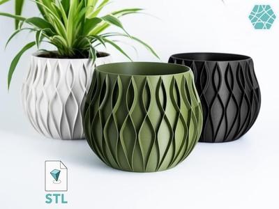 Plant Pot STL With Hidden Box 3D Print File | Planter Model “Bellaria” | Hidden Push-Lock-Push-Release Safe | Instant Download