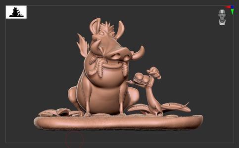 Timon and Pumbaa 3D print model