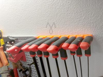 Wall Mount Hex (Allen) Key Rack (10>2mm)