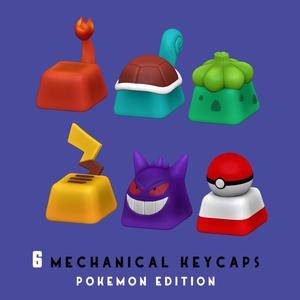 6 Keycaps for mechanical Keyboard - POKEMON Edition -