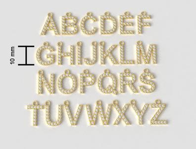 Diamond Alphabet Pendants – 10mm