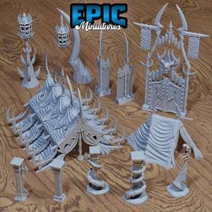 Dark Elf Siege Camp / Elven Tent Items / Elvish Building Item / Forest Village Base / Nature Guard Equipment / Dungeon Area Decoration
