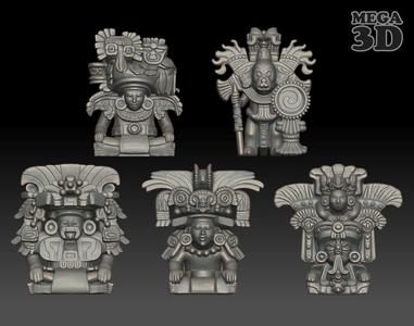 Ancient Mayan Statue Collection 241231
