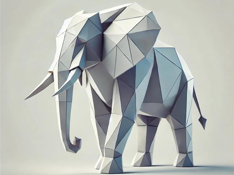 Low Poly Elephant Modern Decor