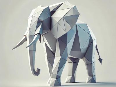 Low Poly Elephant Modern Decor