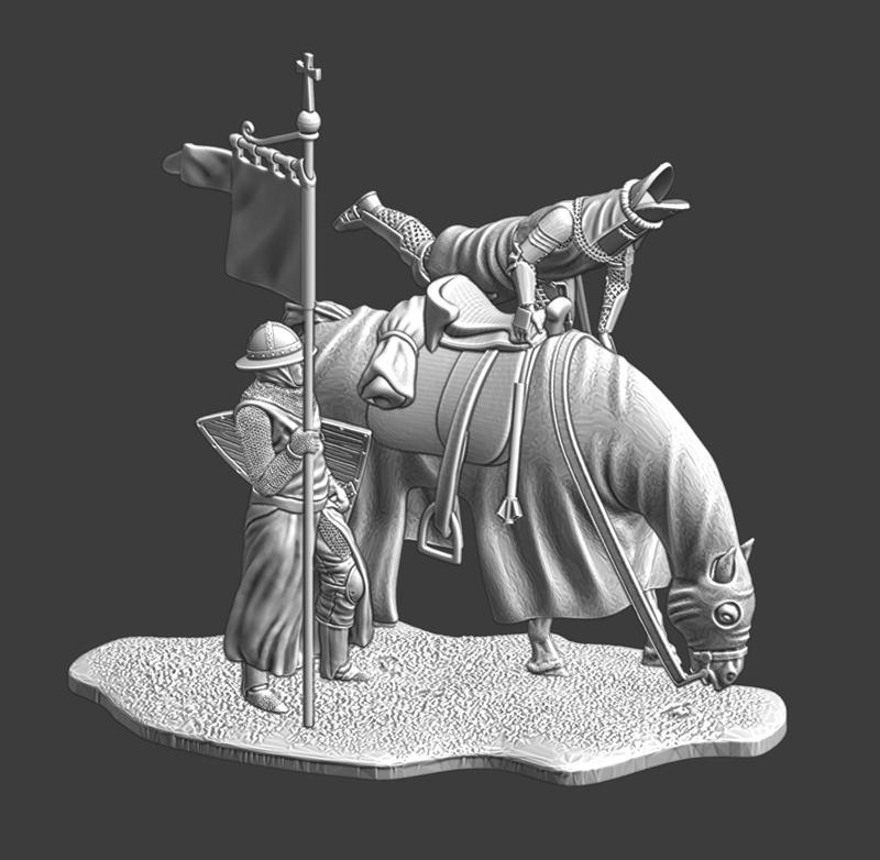 Medieval Command set – Bishop mounting his horse