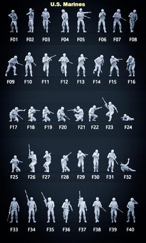 US Marines Soldier Pack (40 Models) 3D Print Stl Files