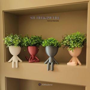 PlantBuddy Planter 3D Print Stl Files, 3D Planter Print Files, Vase Printer Items, 3D Home Decor Gift Idea