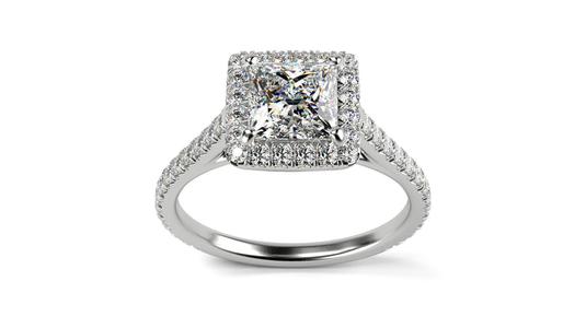 Princess cut with halo ring All sizes