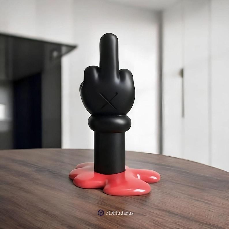 Kaws F.cking Finger Decor STL Files, Hypebeast Decor, 3D Kaws Print Files