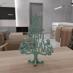 3D We Wish You A Merry Christmas Tree Decor with 3D Stl Files & Christmas Gift, 3D Printing, Christmas Decor, 3D Printed Decor, Home Decor
