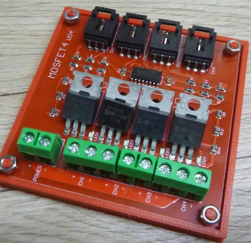 PCB holder for MosFet 4x for mounting / Platinenhalter für MosFet 4-fach Elegoo