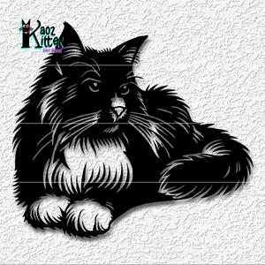 Tux Kitty wall art Long Haired Cat decor