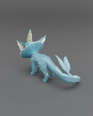 Low Poly Vaporeon – Fan Art (Bambu Project and Multi-Part Included)