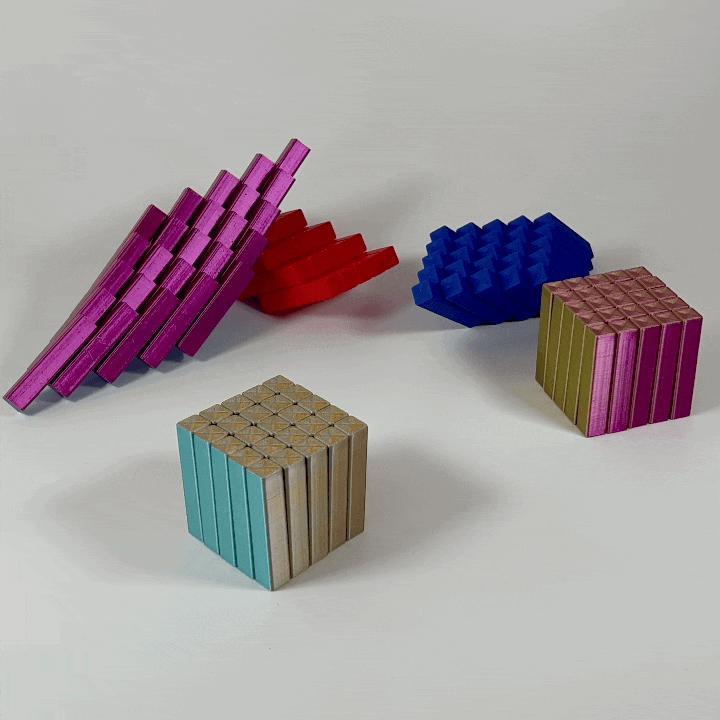 Wobble Pixels Fidget Flexible Toy Print in Place