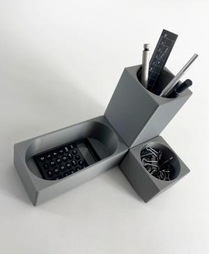 Desk Accessories Set - Pencil Cup and Modular Stacking Organizers