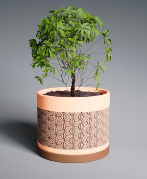 Planter Pot Asanoha with Straight Base