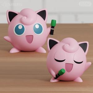 Jigglypuff Sing Chibi Mic 2 models Easy Print