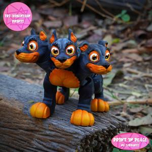 Print In Place Cute Flexi Cerberus Dog