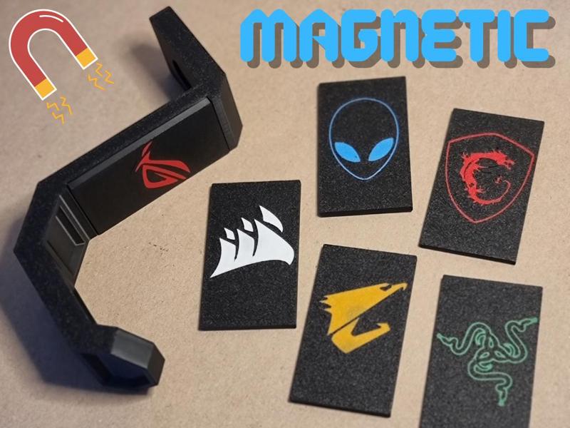 Magnetic Gaming Headset Holder – With Brand Logos!