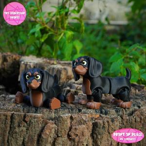 Print In Place Cute Flexi Dachshund Dog