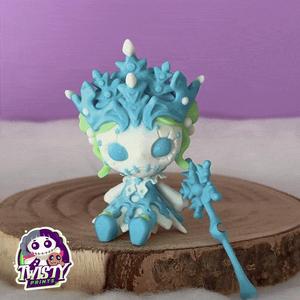 ❄️♛ 🤍Iselyn – The Winter Sovereign  – Articulated Model -colored file included🤍♛ ❄️