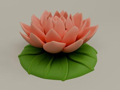 Cartoon Style Lotus Flower