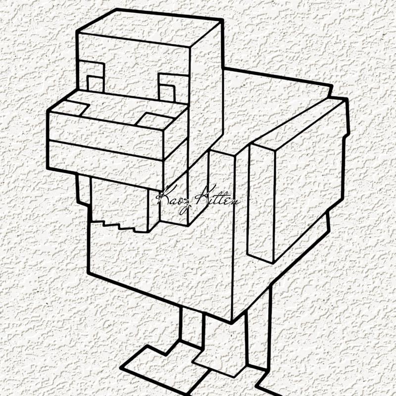 minecraft chicken wall art
