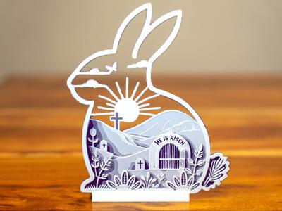 easter bunny silhouette he is risen