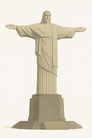 Cristo Redentor, Brasil. Low Poly