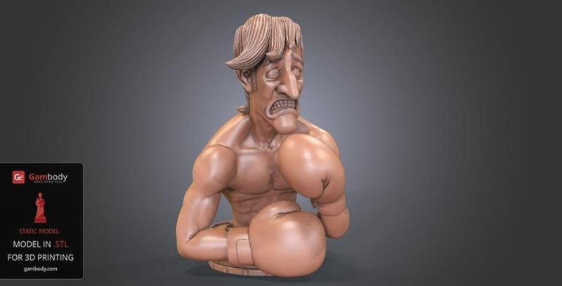 Glass Joe Bust 3D Printing Figurine | Static