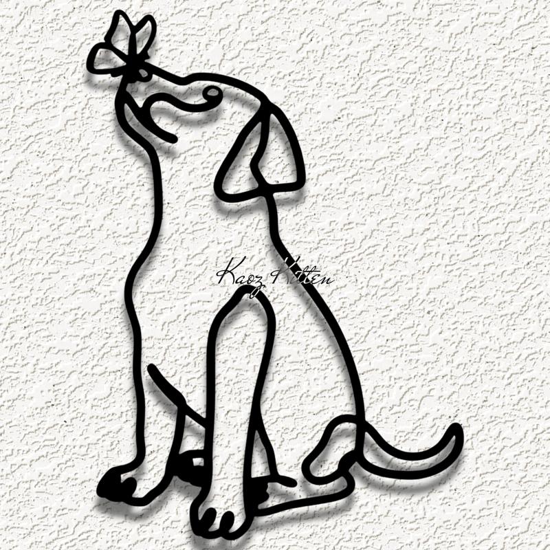 line puppy dog wall art