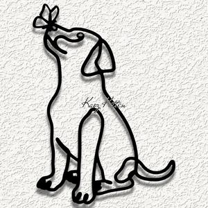 line puppy dog wall art