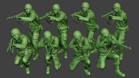 American soldiers ww2 A12 Pack 1 3D Model Collection