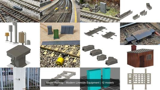 Model Railway – Modern Lineside Equipment 3D Model Collection