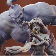 Jasmine & Genie in Diorama STL files for 3D Printing | Assembly Model