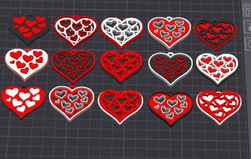 15 hearts , valentines keychains /free commercial