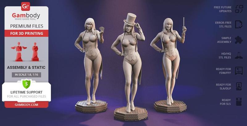 Zatanna STL Files for 3D Printing | Assembly Model