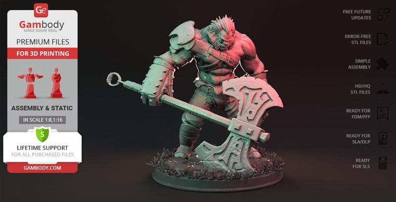 Axe 3D Printing Figurine | Assembly